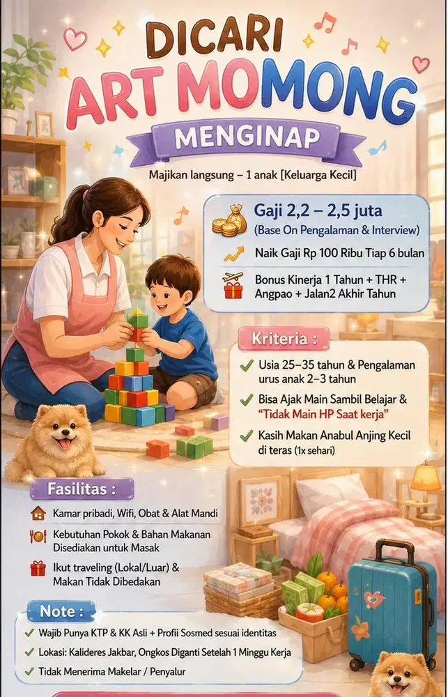 Loker ART Momong Menginap