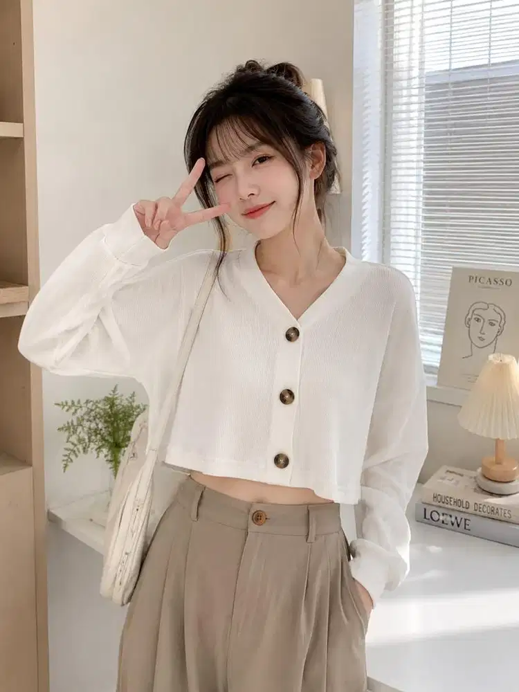 CARDIGAN KNIT SHOP OF VELVET BW