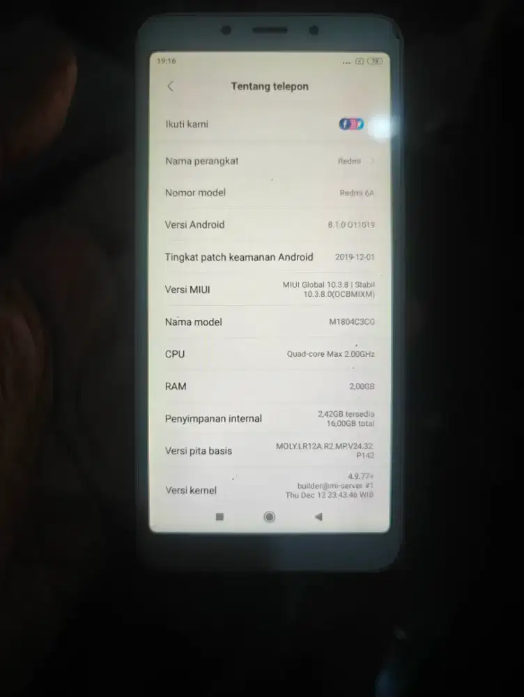 redmi 6a dan note 3