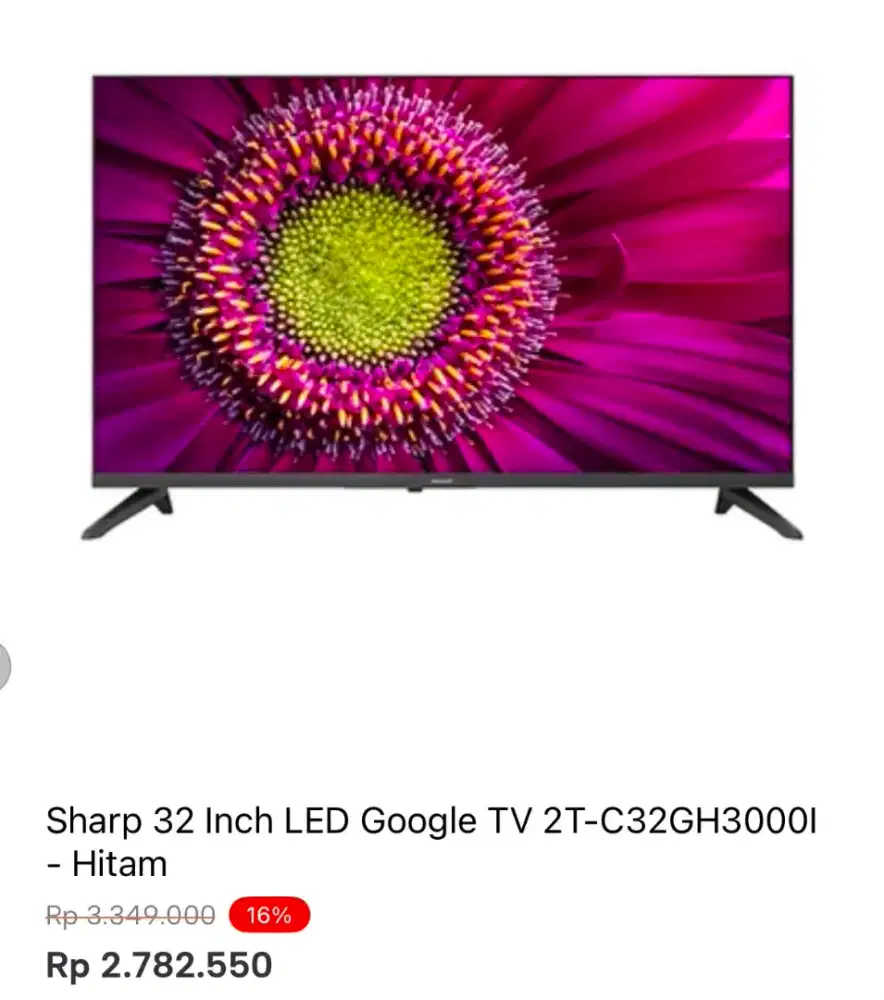 SHARP 32 INCH LED GOOGLE TV 2T-C32GH3000I
