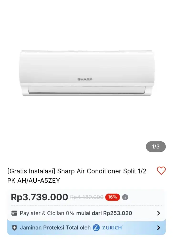 AC SHARP 1/2PK STANDART