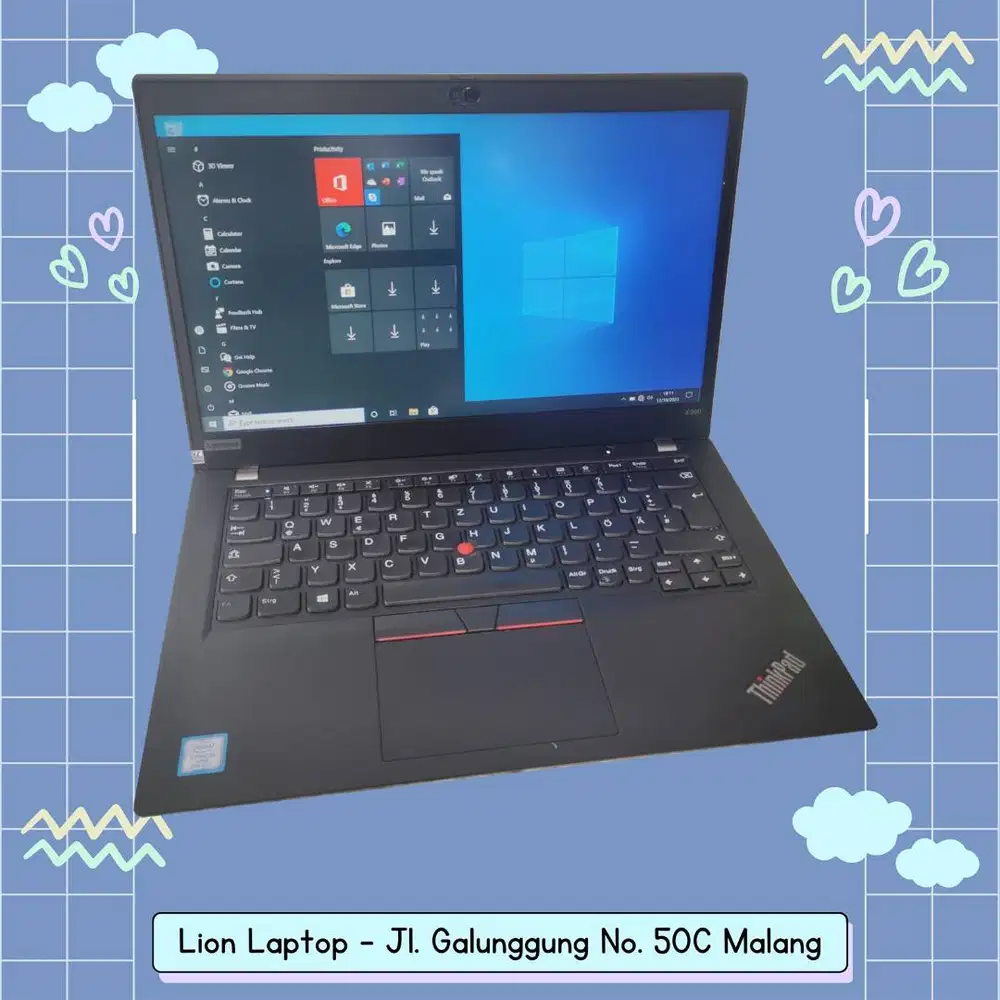 RAM 16GB SSD 256GB Core i5 Gen 8 Slim Lenovo Thinkpad X390 [21|06]