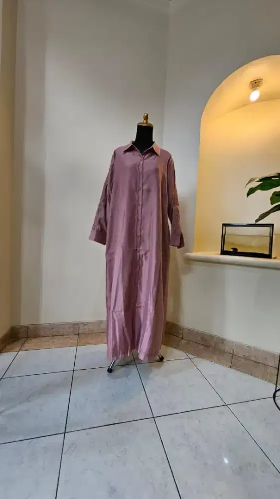 Maxi shirt dress dusty pink new