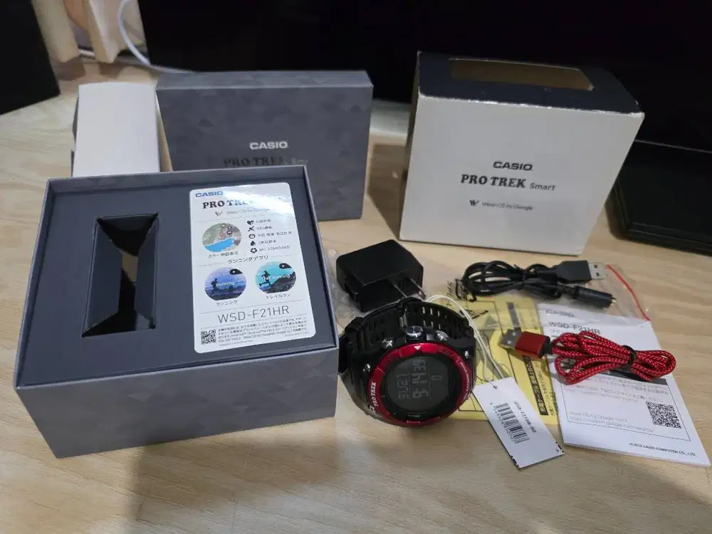 Casio Pro Trek WSD-F21HR-RD Google Wear OS Heart Rate Smart Watch
