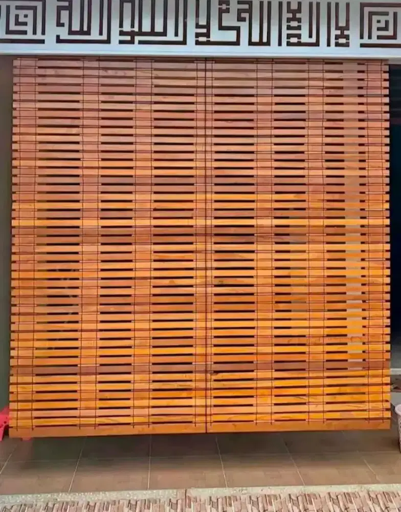 Jual tirai kayu jati finishing