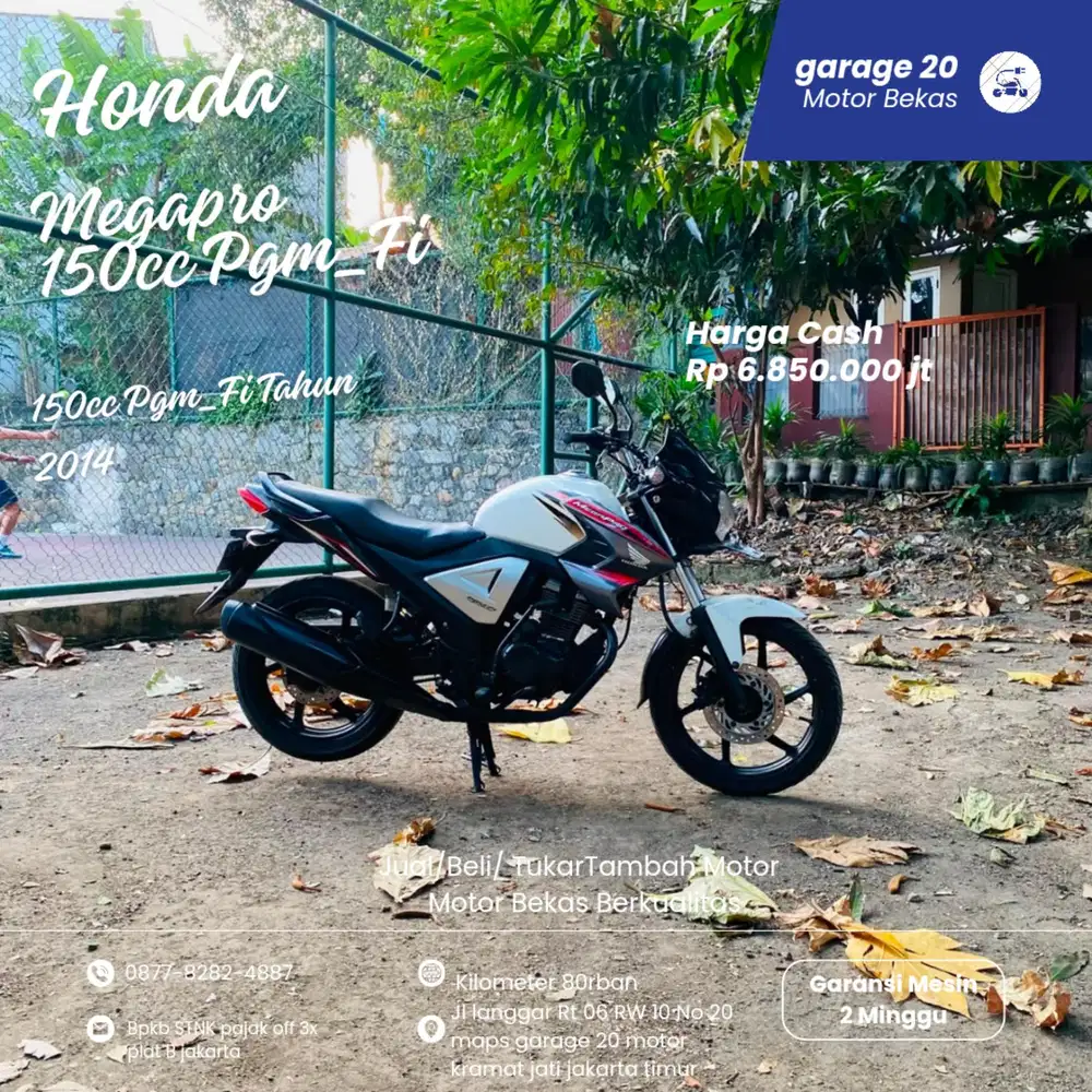 Honda Megapro 150cc Pgm_Fi Tahun 2014 Pajak Off