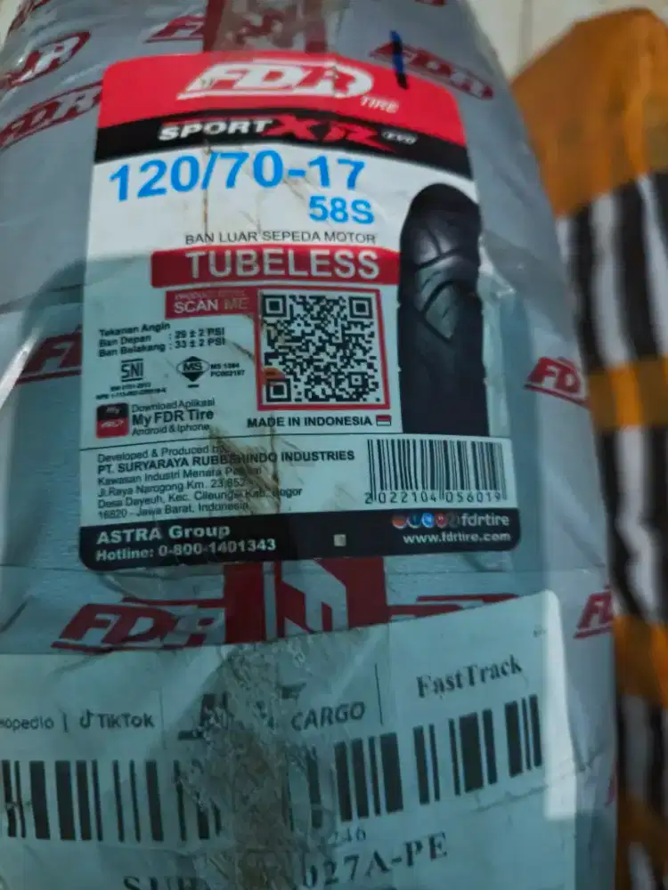 Jual ban tubless FDR 120/70 ring 17
