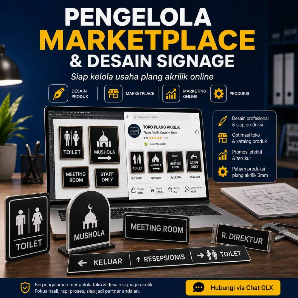 Pengelola Usaha Signage Akrilik