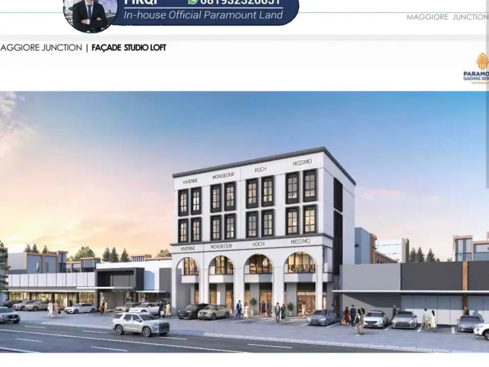 Ruko Teramai Maggiore Junction Studio Loft, sebelah sentosa seafood & Daily Supermarket