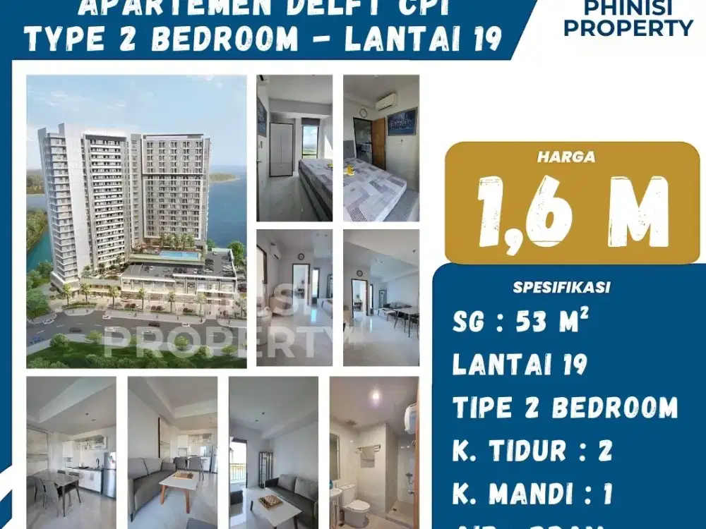 DIJUAL APARTEMEN 2BR DI DELFT APARTMENT CITRALAND CITY CPI