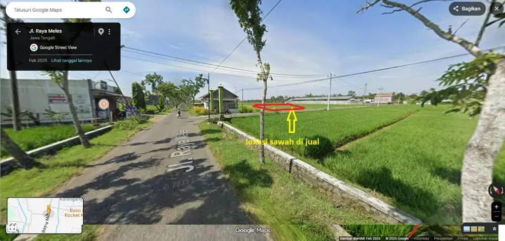 JUAL SAWAH PINGIR JALAN