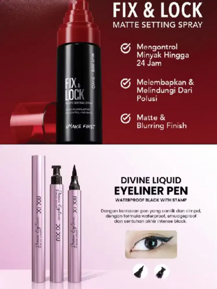 Setting spray & Eyeliner stamp