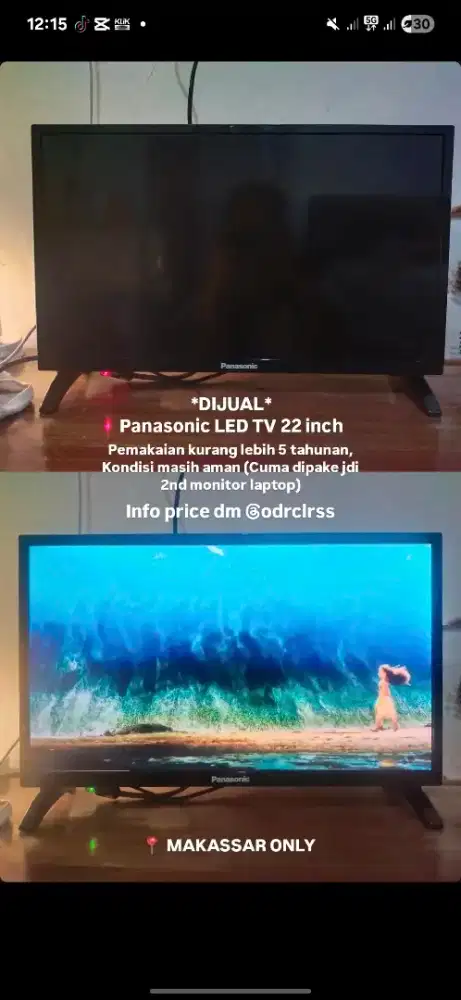 Panasonic LED TV 22inch (BU)