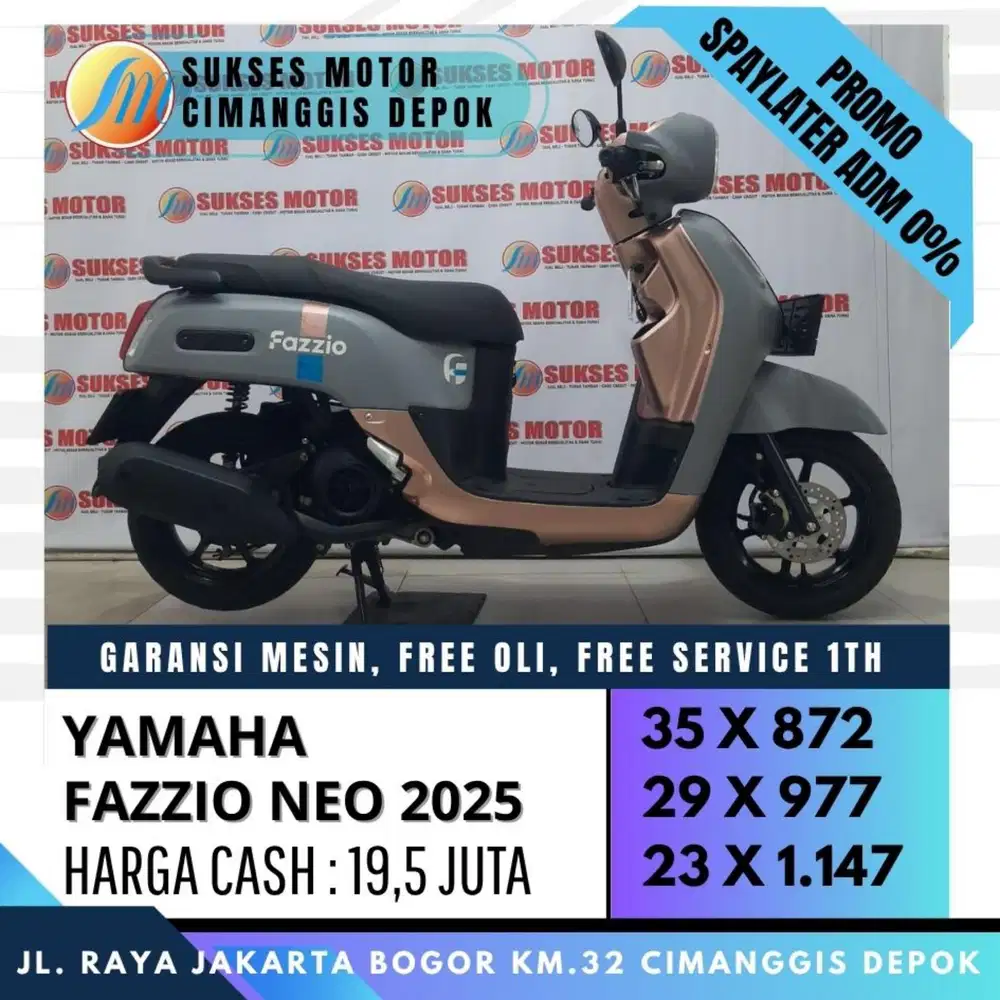 FAZZIO NEO 2025 CASH KREDIT CC PAYLATER UNIT MULUS BERGARANSI