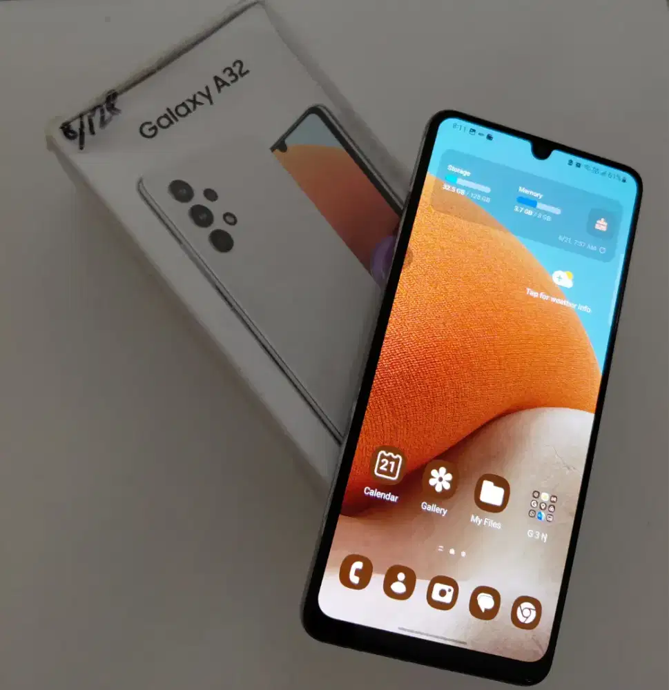 Samsung Galaxy A32 4G 8/128GB White Fullset Mulus NO MINUS Murah