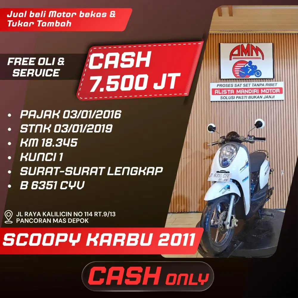 SCOOPY KARBU 2011 CC 0% KREDIVO TOKPED SPAYLATER INDODANA GOPAYLATER