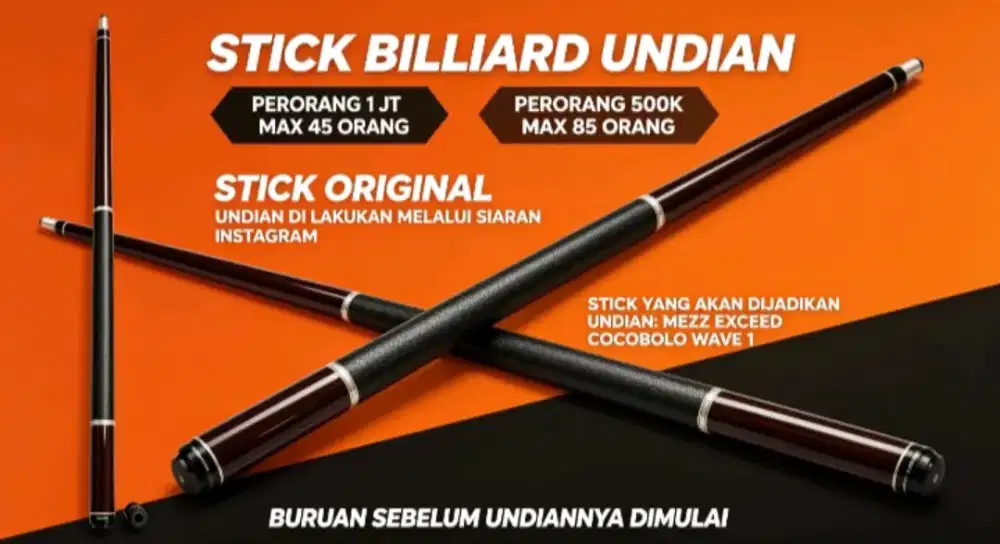 Undian stick billiard mezz exceed cocobolo ori