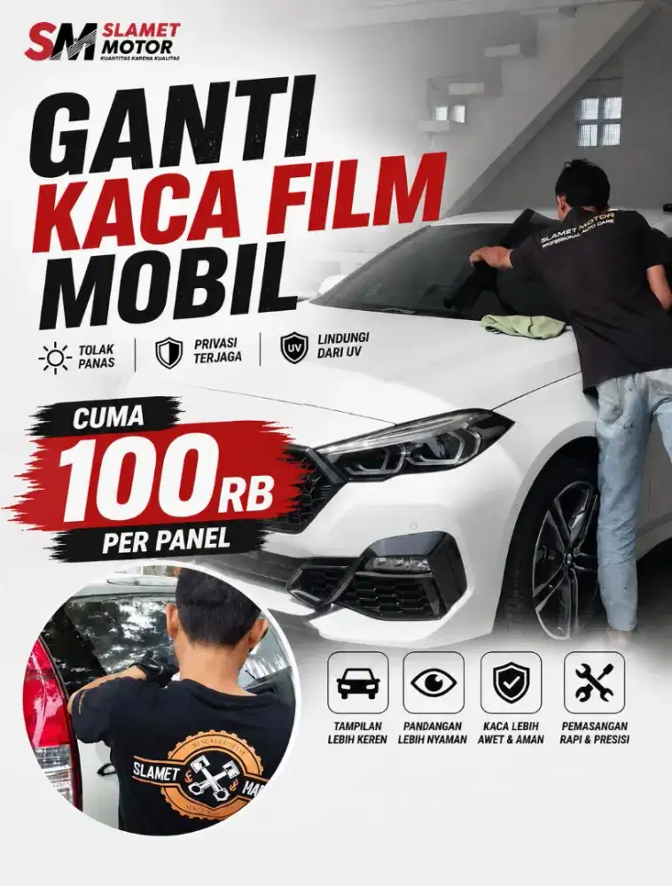 Kaca film mobil berbagai merk berkualitas bergaransi pasang rapih