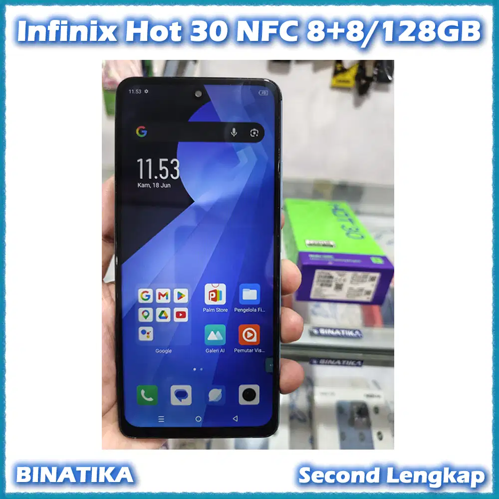 Infinix HOT 30 NFC 8+8/128GB Second Lengkap Bonus Case - BINATIKA