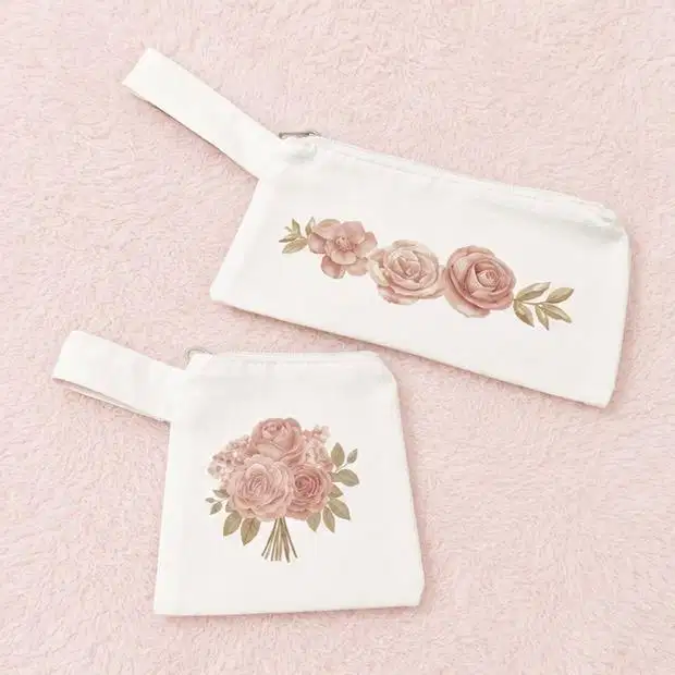 Dompet Pouch Baby Canvas Resleting 1 Sisi 10x10 20x10
