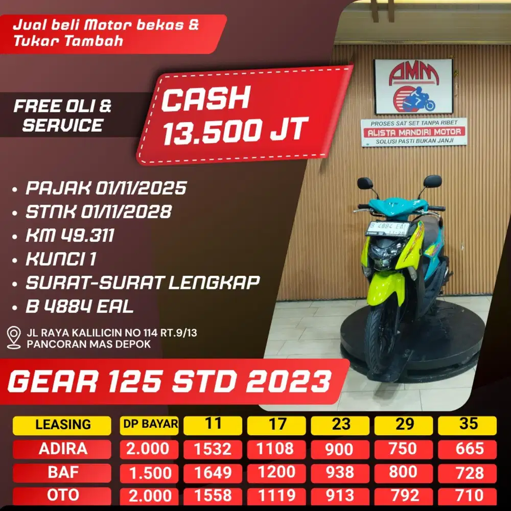GEAR 125 STD 2023 KREDIVO INDODANA ALLOBANK SPAYLATER CC 0% ALISTA