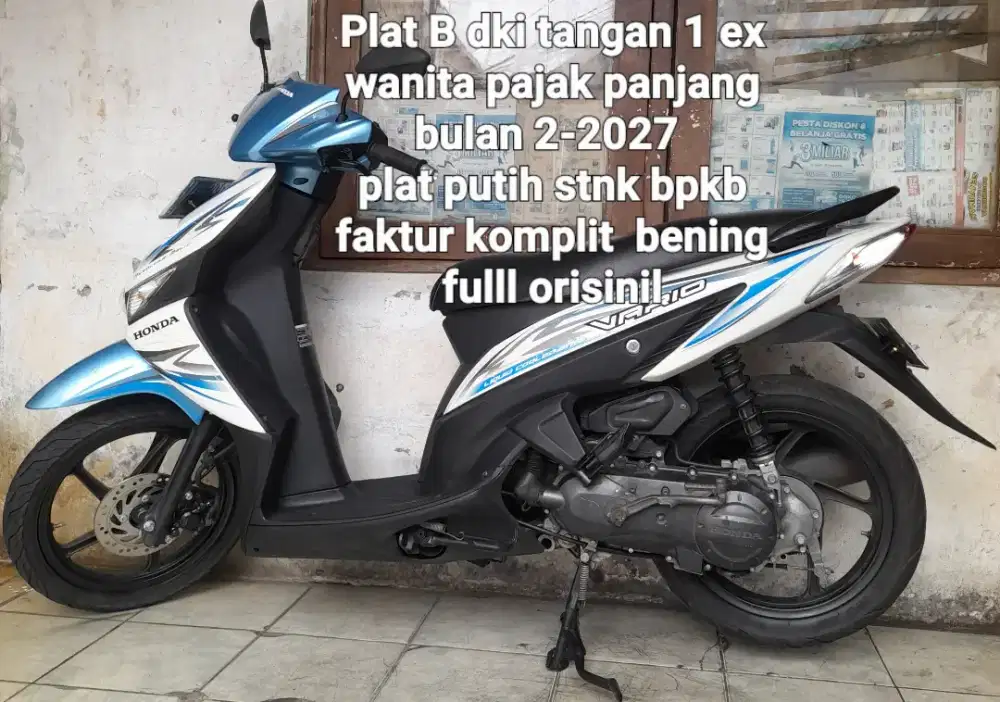 Honda vario 2013 karbulator 110 cw cw asli B dki tangan 1 pajak panjng