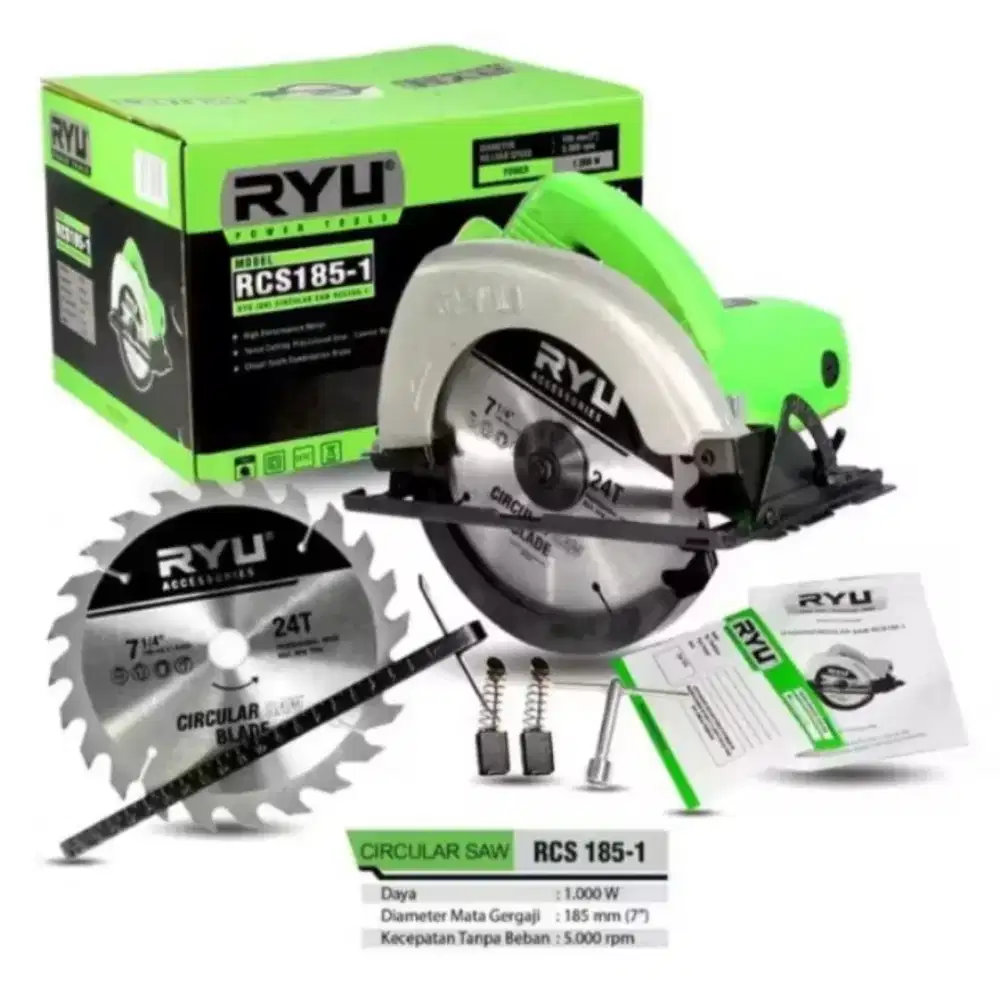 RYU Circular Saw 7 inch RCS185-1 / Mesin Sirkel / Mesin Potong Kayu