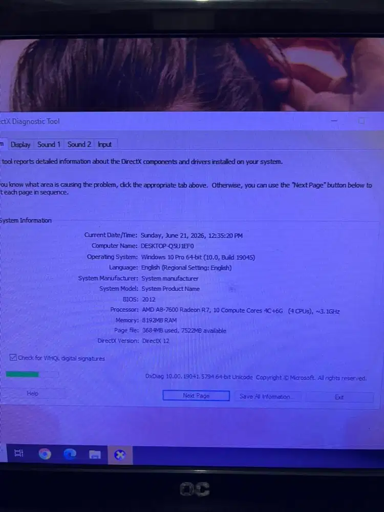 KOMPUTER KERJA DAN BISA GAME SECOND
