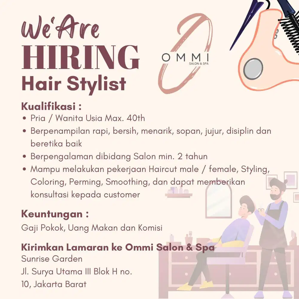 DIBUTUHKAN SEGERA HAIR STYLIST