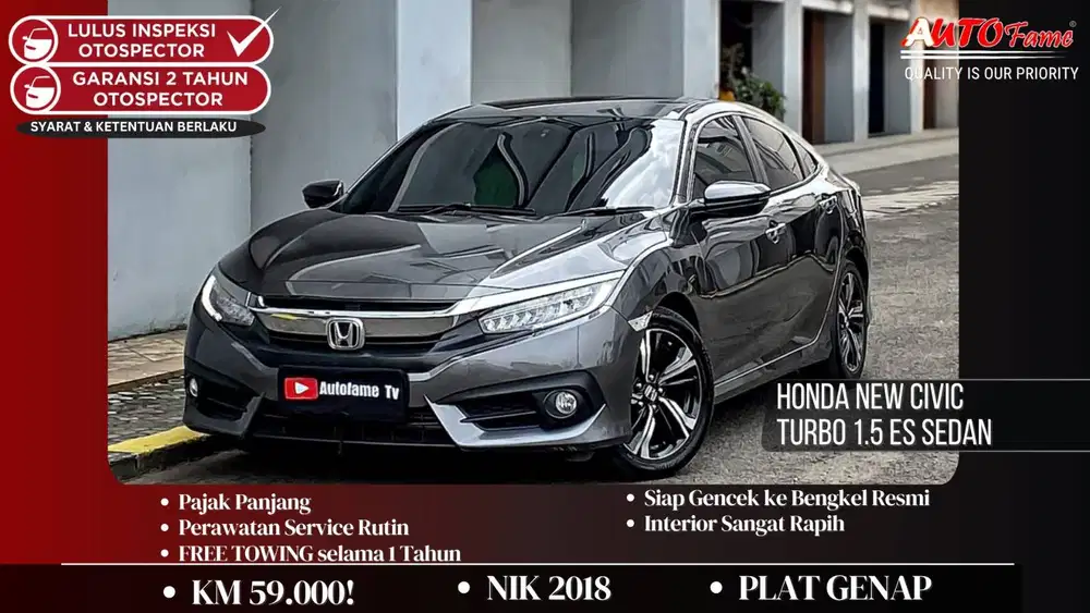 Honda New Civic Turbo 1.5 ES Sedan NIK 2018