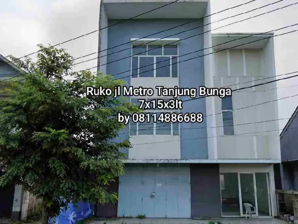 Ruko poros Jl Metro Tanjung Bunga Amarylis 7x15x3lt