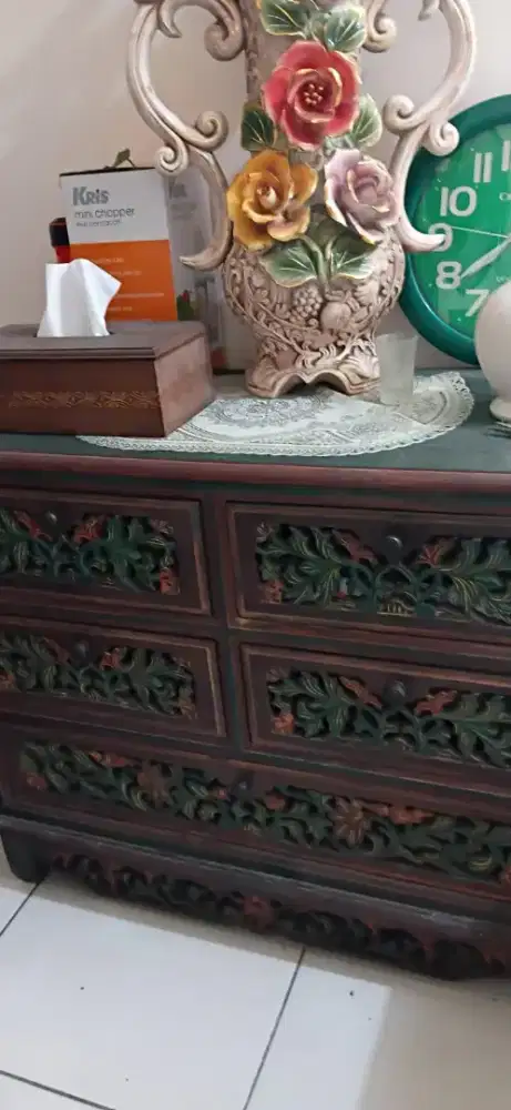 Rak buffet ukir kayu asli