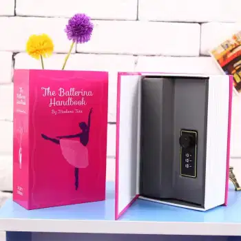 Brankas Kotak Buku Novel Safety Box Hidden Storage Password Lock Pink