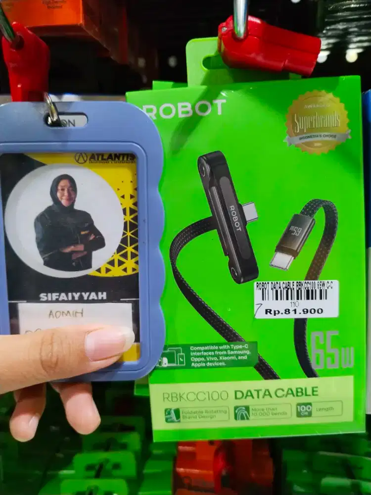 ROBOT DATA CABLE RBKCC100 65W C-C | ATLANTIS DAHSYAT