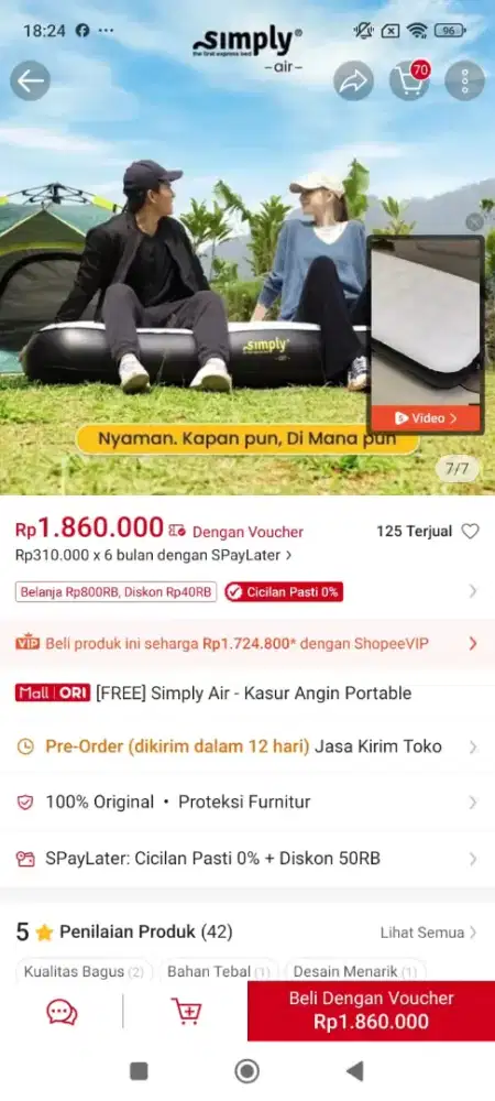 Kasur angin simply