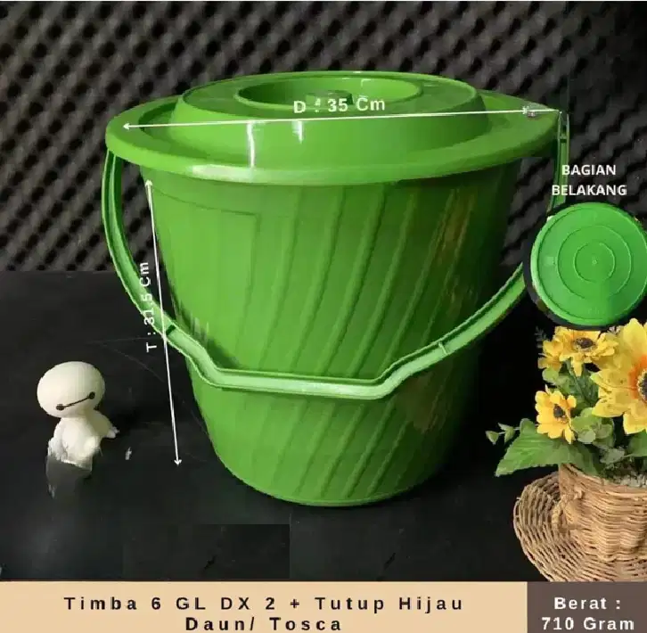 Timba 6 GL DX 2 + Tutup Hijau Daun