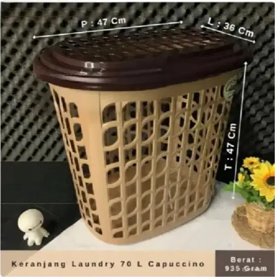 Keranjang Laundry 70 L Capuccino , Silver Belum ada penilaian