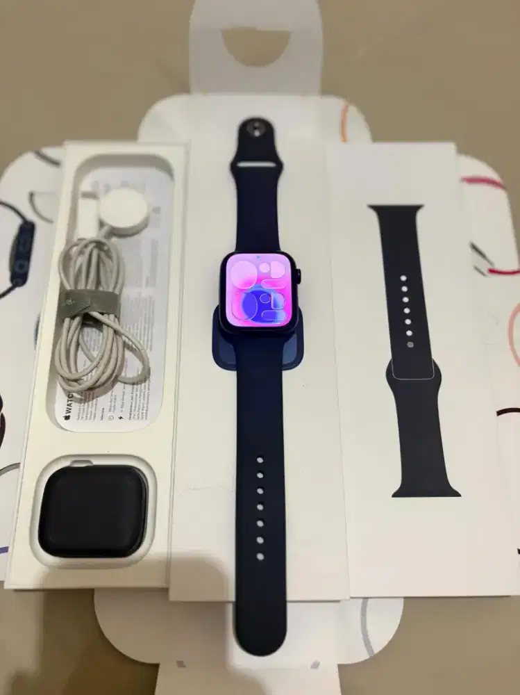 Apple watch series 9 45mm ex resmi digimap fullset ori mulus bh90%