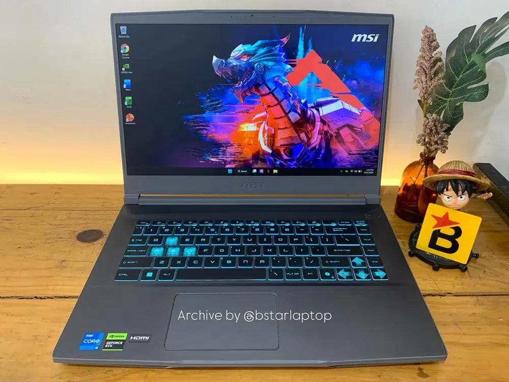Laptop Gaming Istimewa MSI Thin 15 Core i5 gen13 RTX 3050 Garansi On