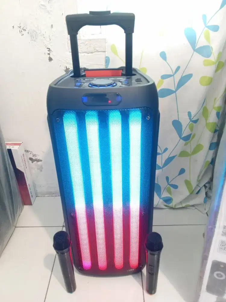 Speaker karaoke dual 8 in wireless