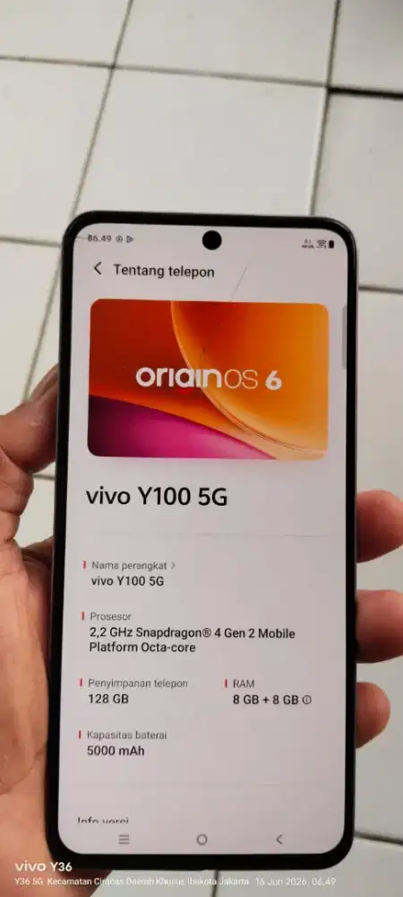 Vivo. Y100. 5g.  IMEI ga kluar jdi SIM ga kbca WiFi bisa normal 8/128