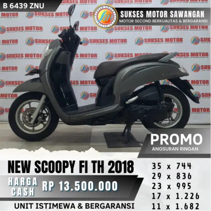 ISTIMEWA SCOOPY NEW FI TH 2018 UNIT MULUS BISA CASH KREDIT BERGARANSI