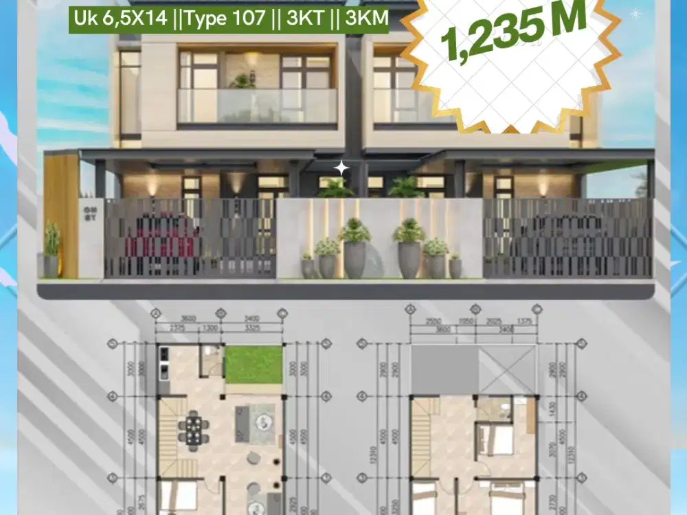 RUMAH 2 LANTAI DEKAT PRIME ONE SCHOOL