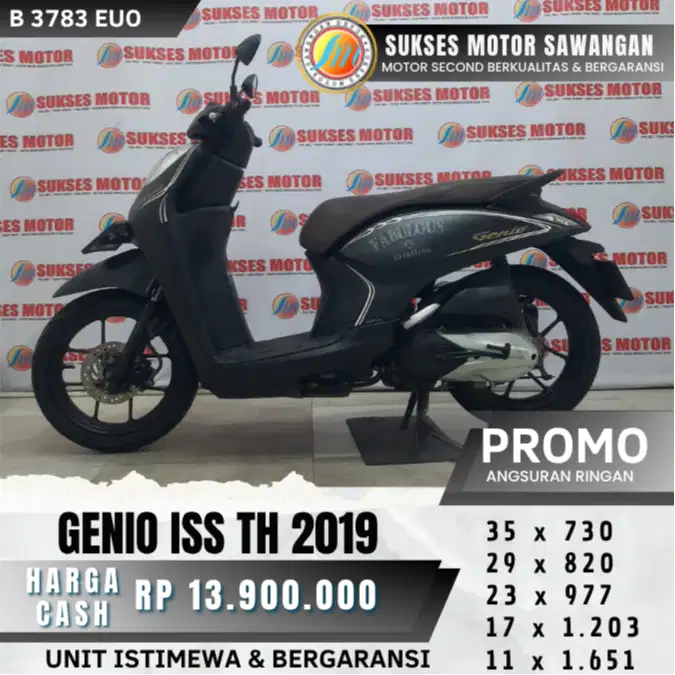 ISTIMEWA HONDA GENIO ISS TH 2019 HITAM MULUS BISA KREDIT BERGARANSI