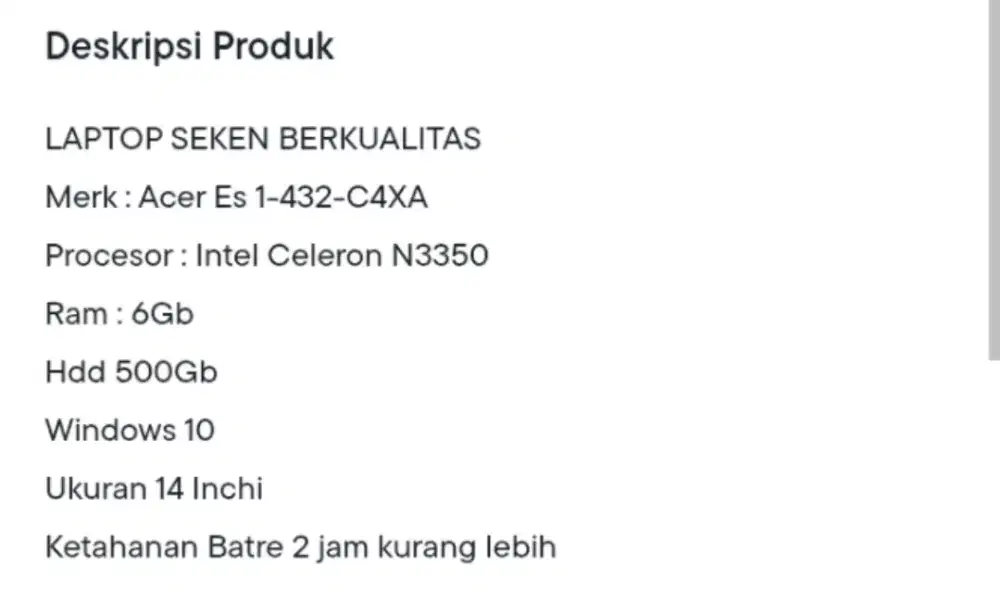 Jual laptop bekas