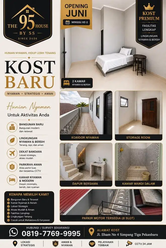 Kost Baru Simpang Tiga Pekanbaru | AC | WiFi | CCTV 24 Jam