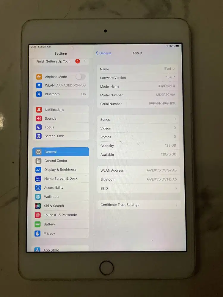 Apple Ipad Mini 4 Wifi Only 128GB