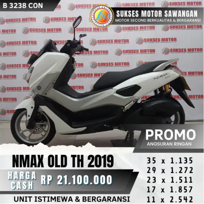 UNIT MULUS YAMAHA NMAX OLD TH 2019 PUTIH BISA CASH KREDIT BERGARANSI