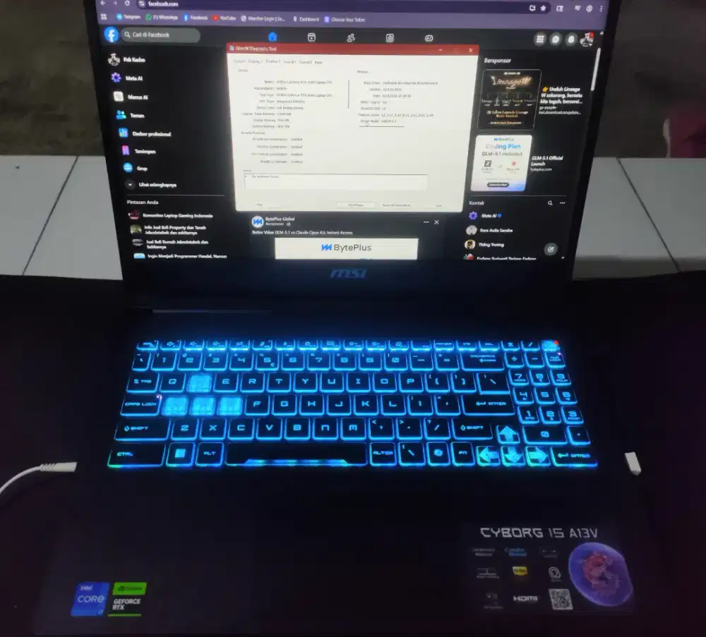 MSI CYBORG 15 | LAPTOP RTX 4060 | I7-13620H | RAM 16 GB | 1TB SSD
