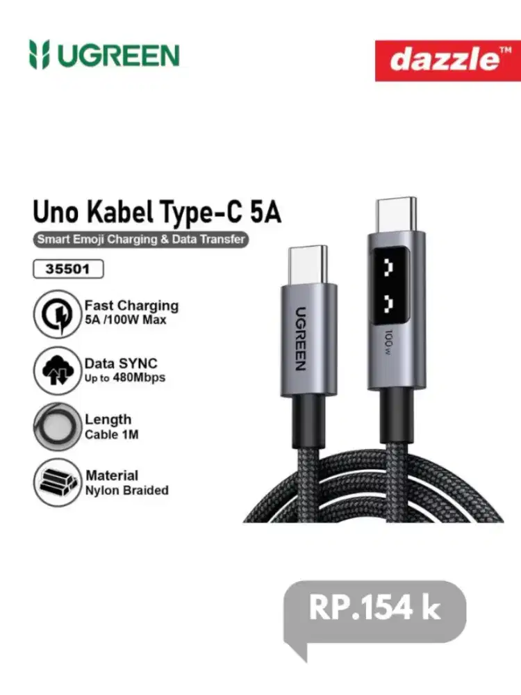 Kabel data Uno USB-C to USB-C 100W ugreen